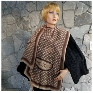 Gucci Brown and Tan Chain Pattern Scarf NOT SURE